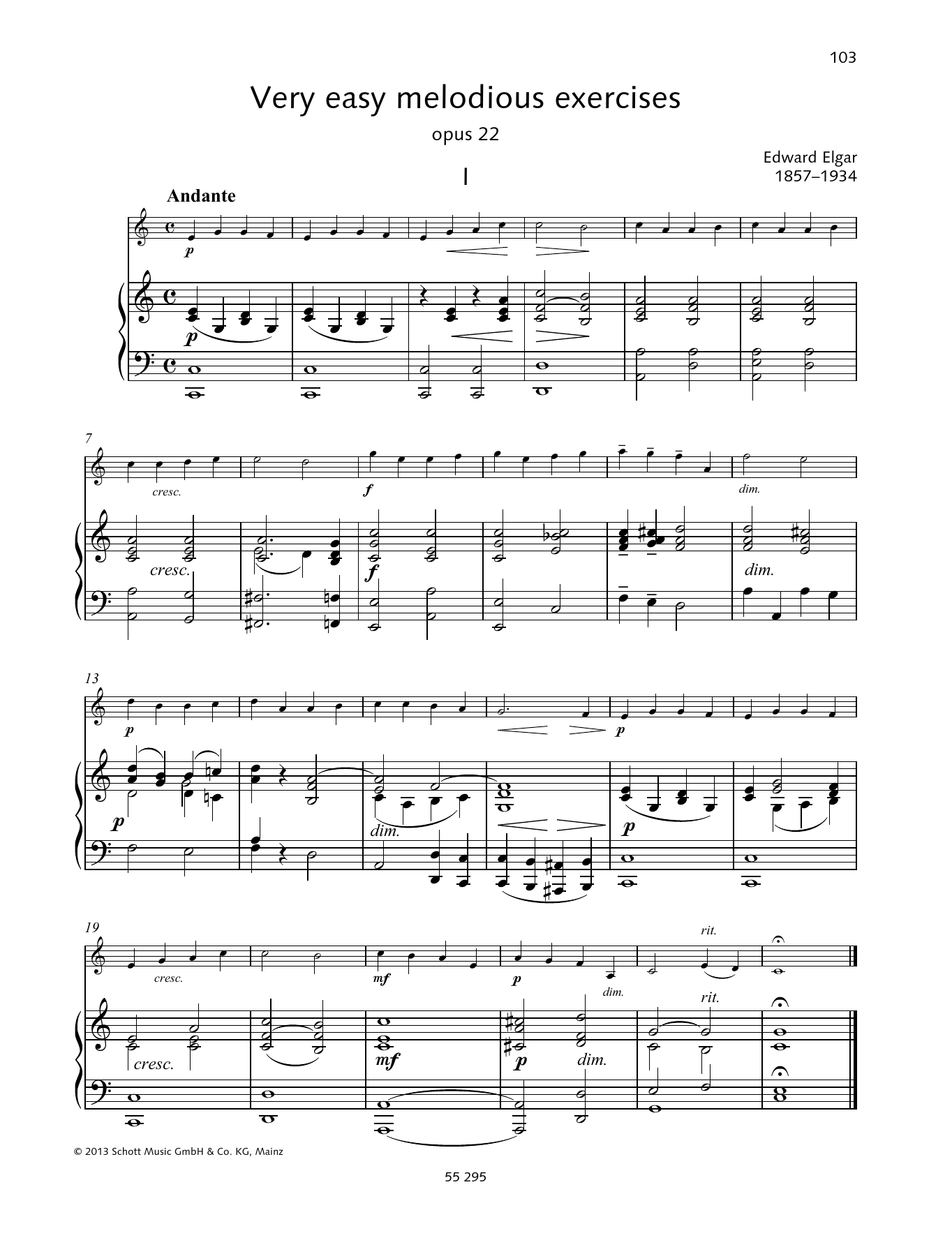 Edward Elgar Very easy melodious exercises Sheet Music Notes & Chords for String Solo - Download or Print PDF