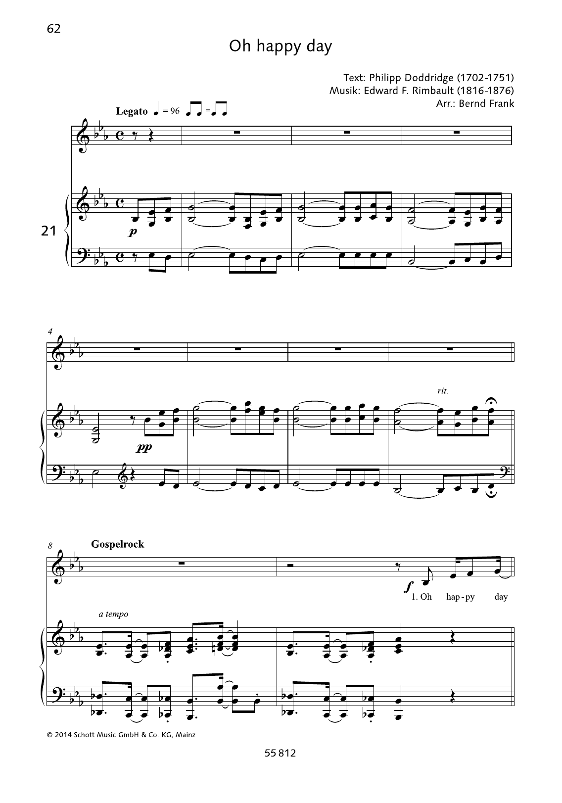 Edward F. Rimbault Oh Happy Day Sheet Music Notes & Chords for Piano & Vocal - Download or Print PDF