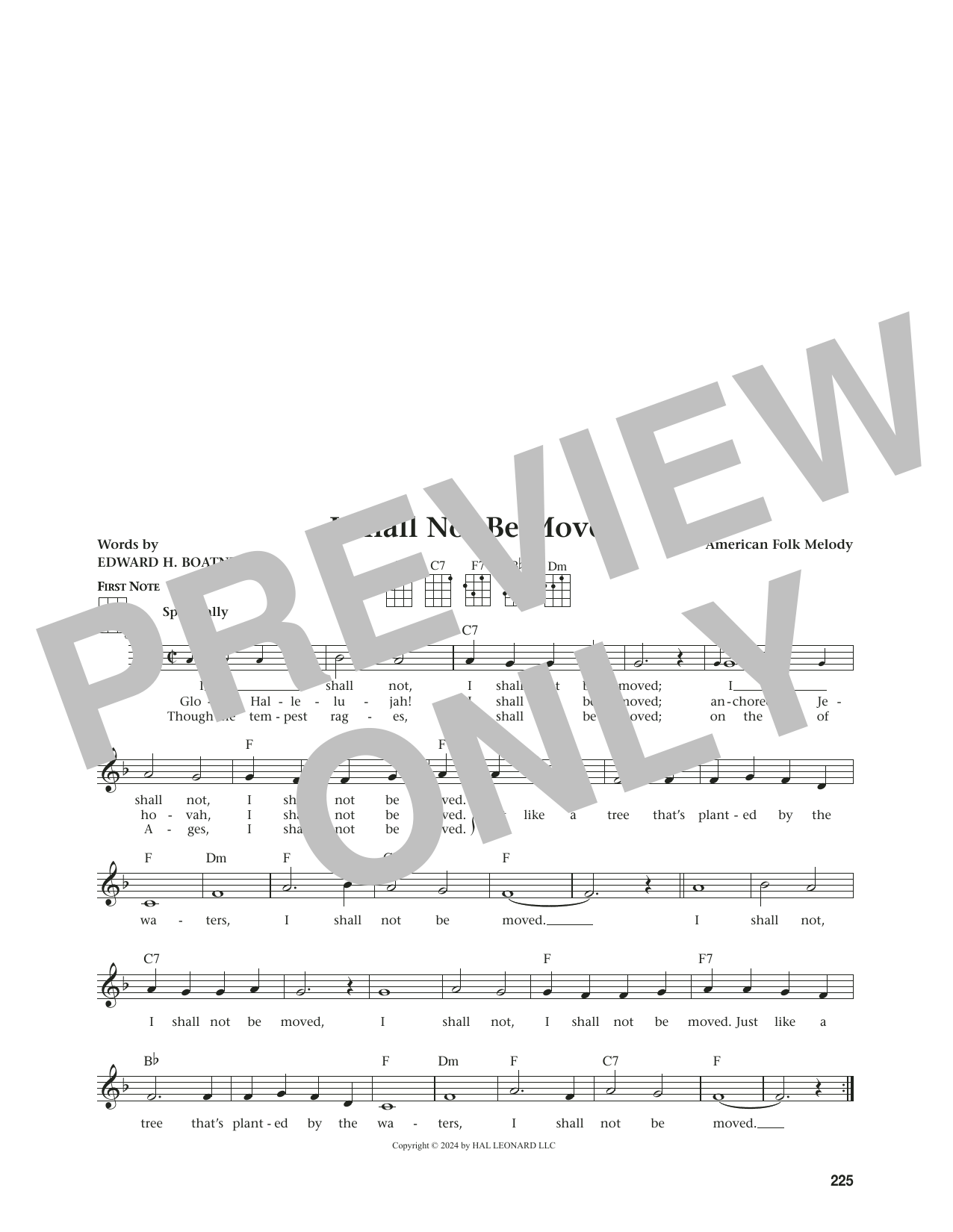 Edward H. Boatner I Shall Not Be Moved (from The Daily Ukulele) (arr. Jim Beloff) Sheet Music Notes & Chords for Ukulele - Download or Print PDF