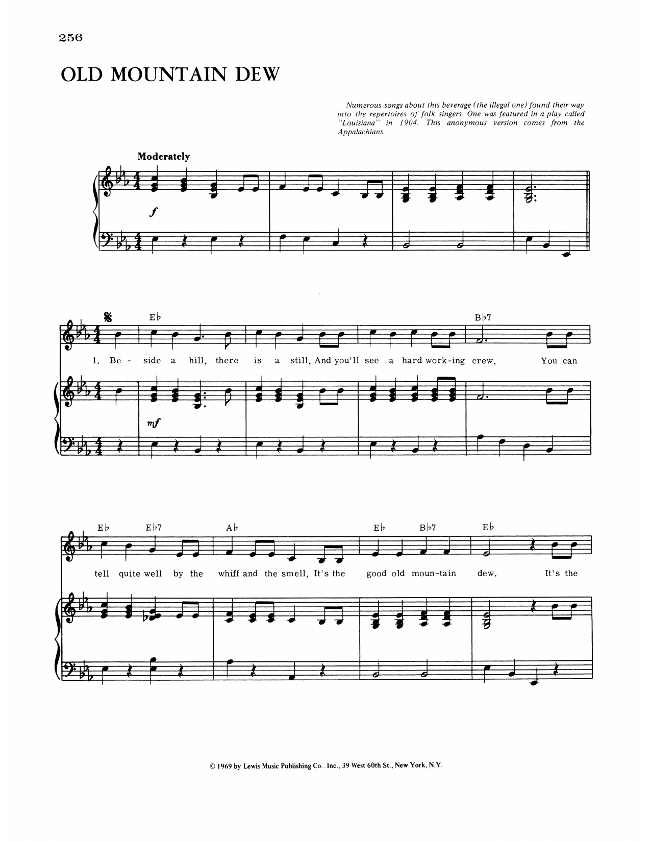 Edward Harrigan Real Old Mountain Dew Sheet Music Notes & Chords for Piano, Vocal & Guitar Chords (Right-Hand Melody) - Download or Print PDF
