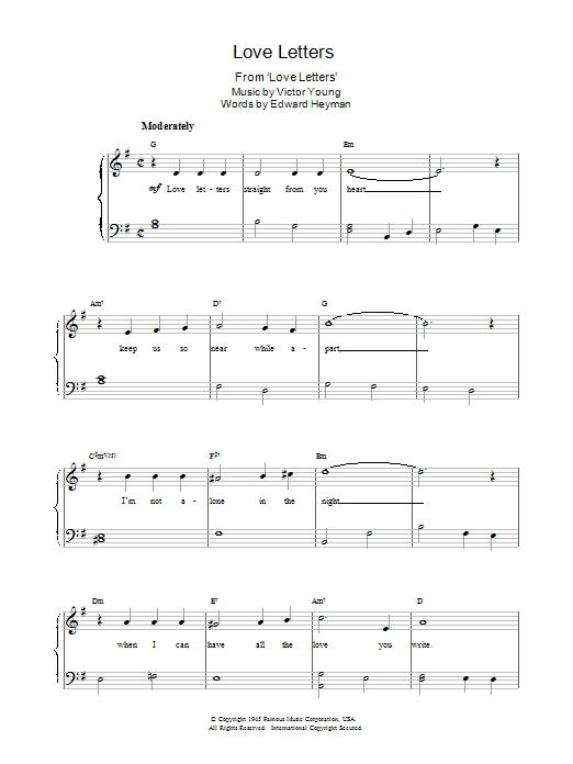 Edward Heyman Love Letters Sheet Music Notes & Chords for Guitar Tab - Download or Print PDF
