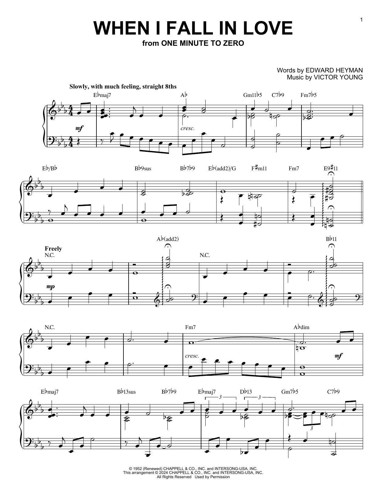 Edward Heyman When I Fall In Love (arr. Brent Edstrom) Sheet Music Notes & Chords for Piano Solo - Download or Print PDF