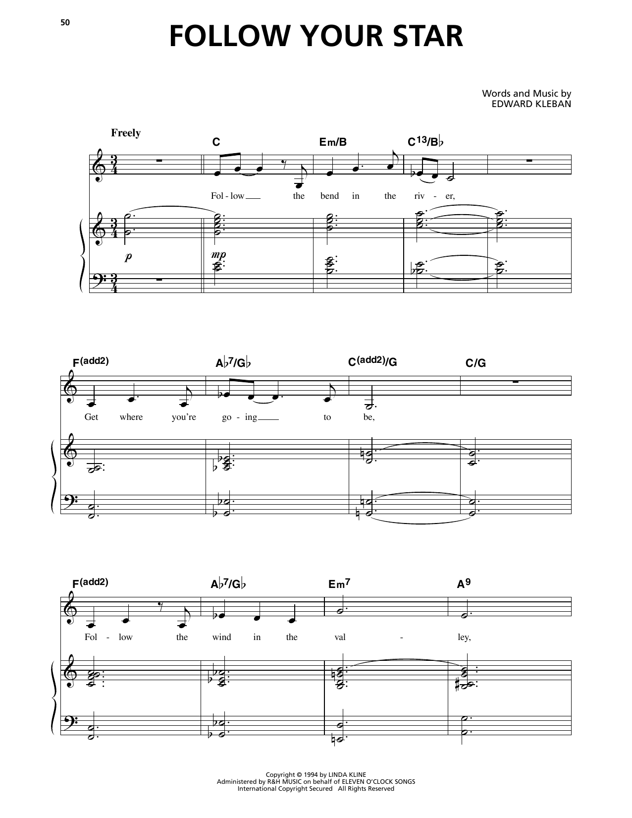 Edward Kleban Follow Your Star (from A Class Act) Sheet Music Notes & Chords for Piano & Vocal - Download or Print PDF