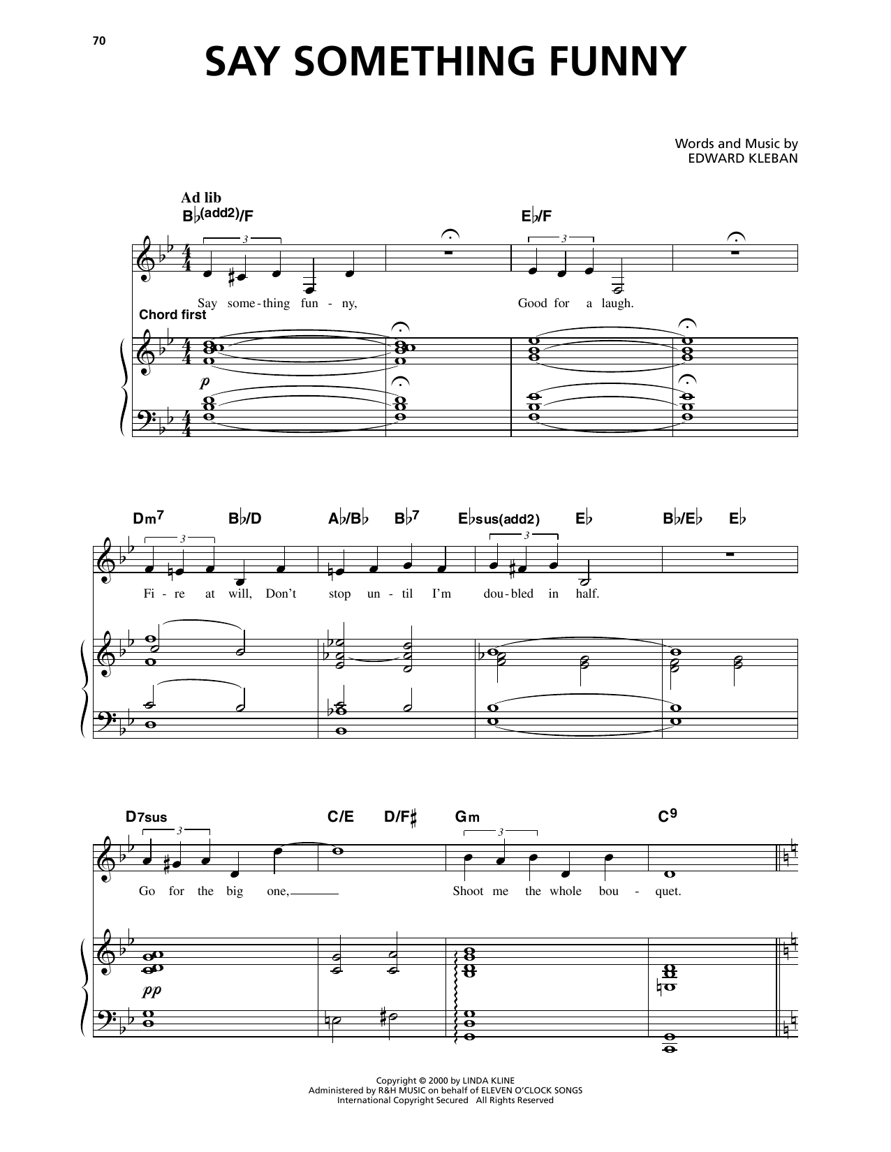 Edward Kleban Say Something Funny (from A Class Act) Sheet Music Notes & Chords for Piano & Vocal - Download or Print PDF