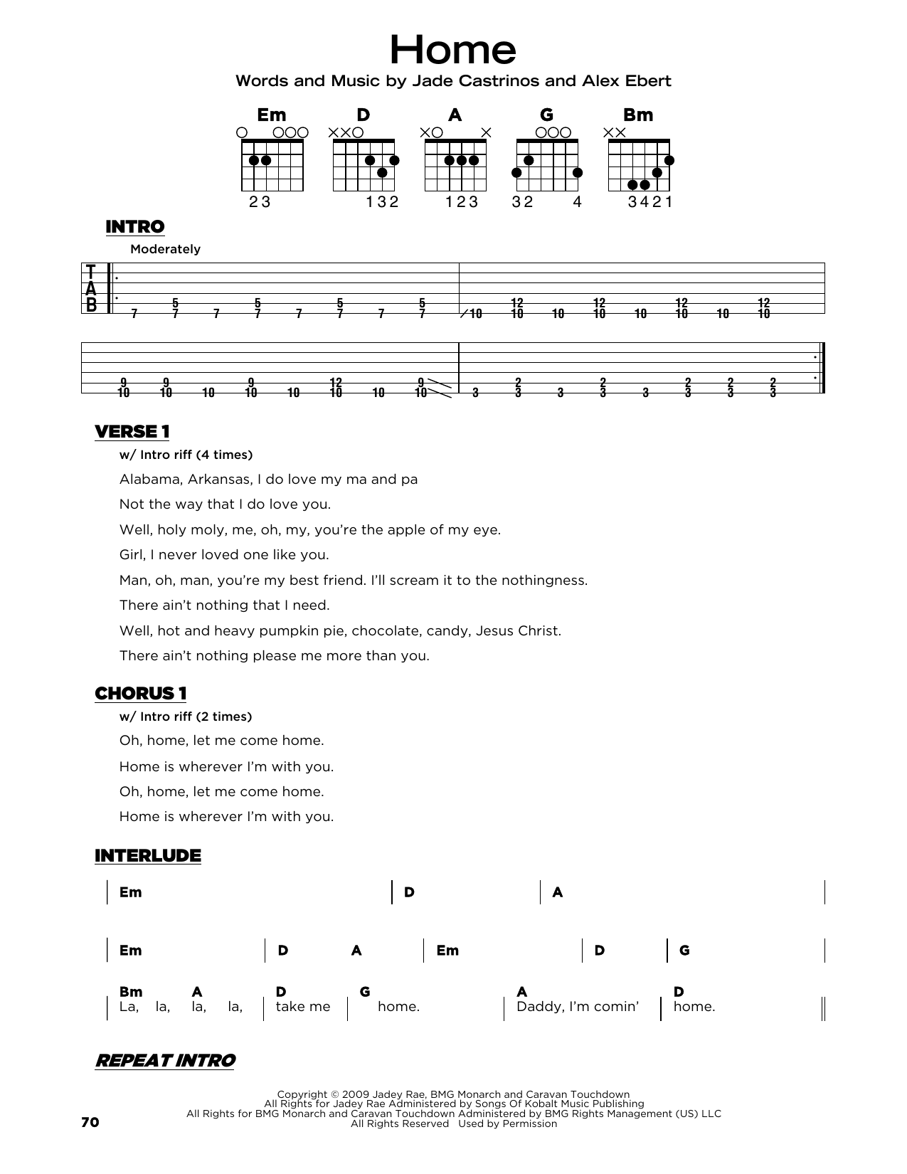 Edward Sharpe & the Magnetic Zeros Home Sheet Music Notes & Chords for Piano, Vocal & Guitar (Right-Hand Melody) - Download or Print PDF