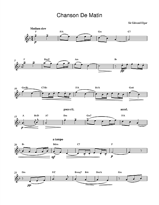 Chanson De Matin Opus 15, No. 2 sheet music