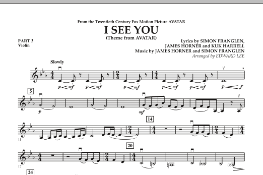 I See You (Theme from Avatar) - Pt.3 - Violin sheet music