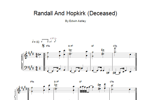 Edwin Astley Randall And Hopkirk (Deceased) Sheet Music Notes & Chords for Piano - Download or Print PDF