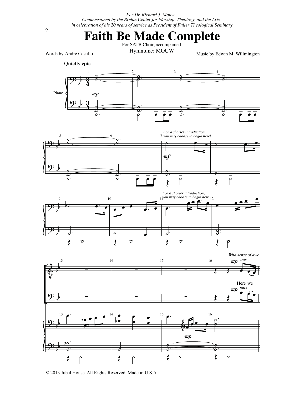 Edwin M. Willmington Faith Be Made Complete Sheet Music Notes & Chords for SATB Choir - Download or Print PDF