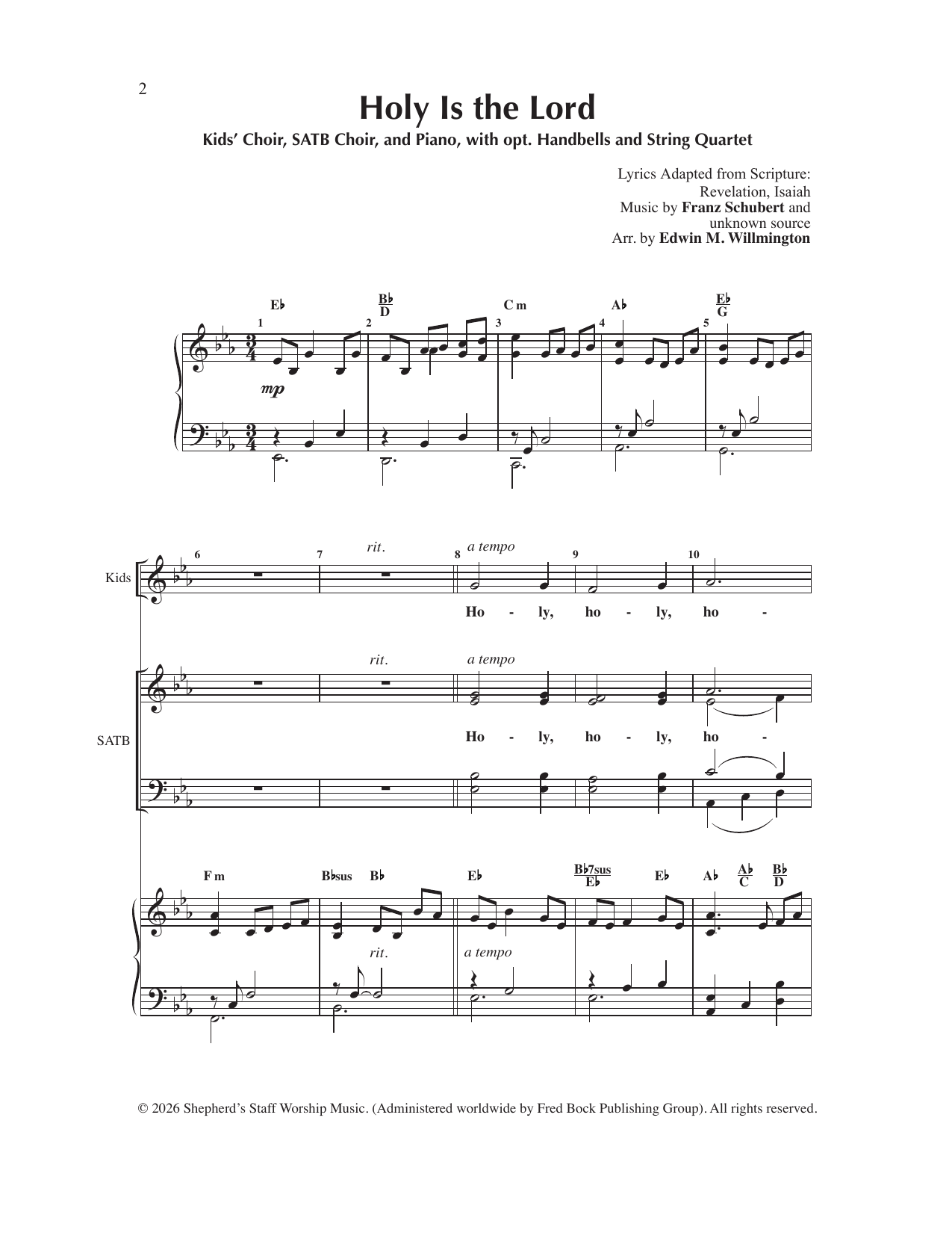 Edwin M. Willmington Holy Is the Lord Sheet Music Notes & Chords for Choir - Download or Print PDF