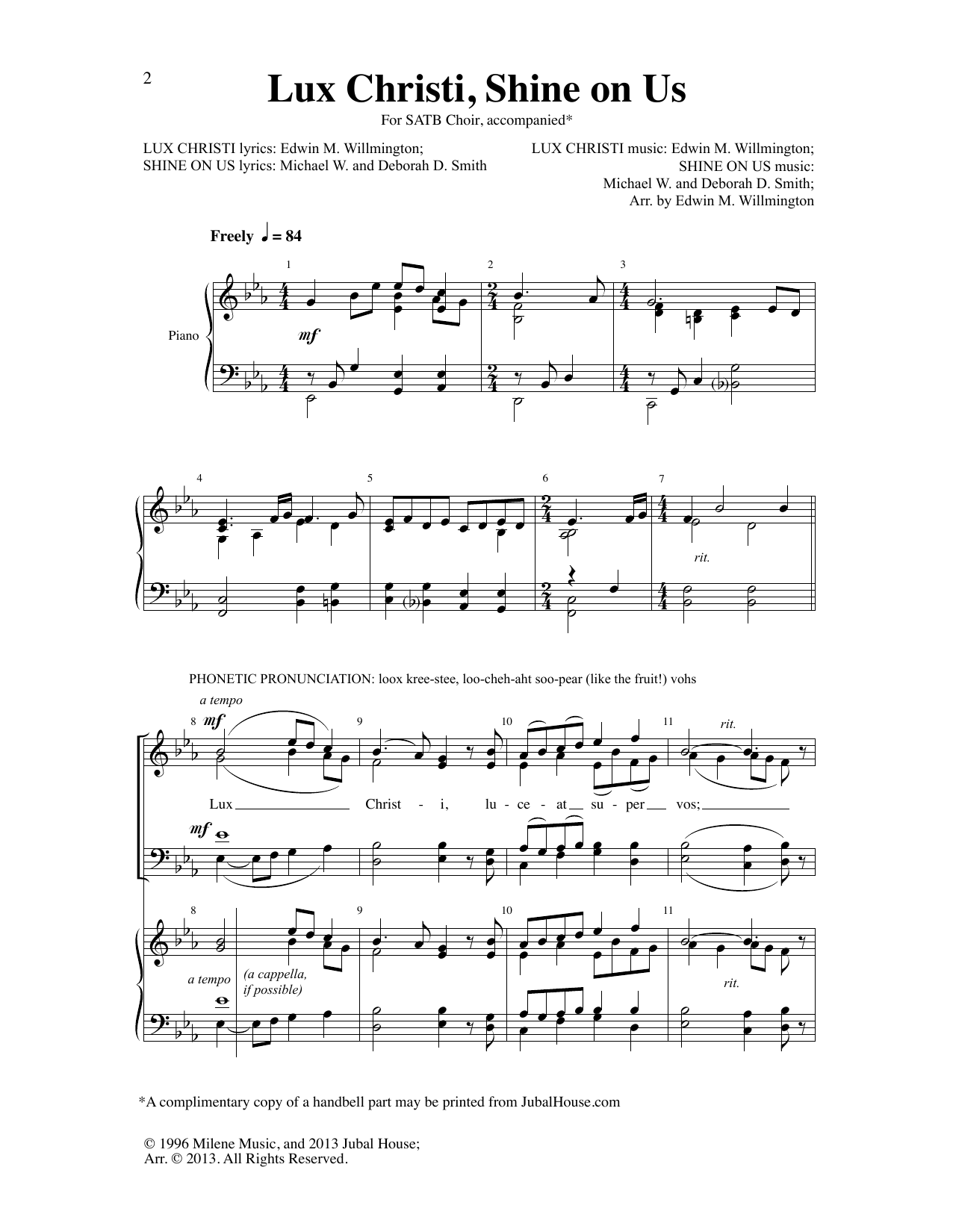 Edwin M. Willmington Lux Christi, Shine on Us Sheet Music Notes & Chords for Choral - Download or Print PDF
