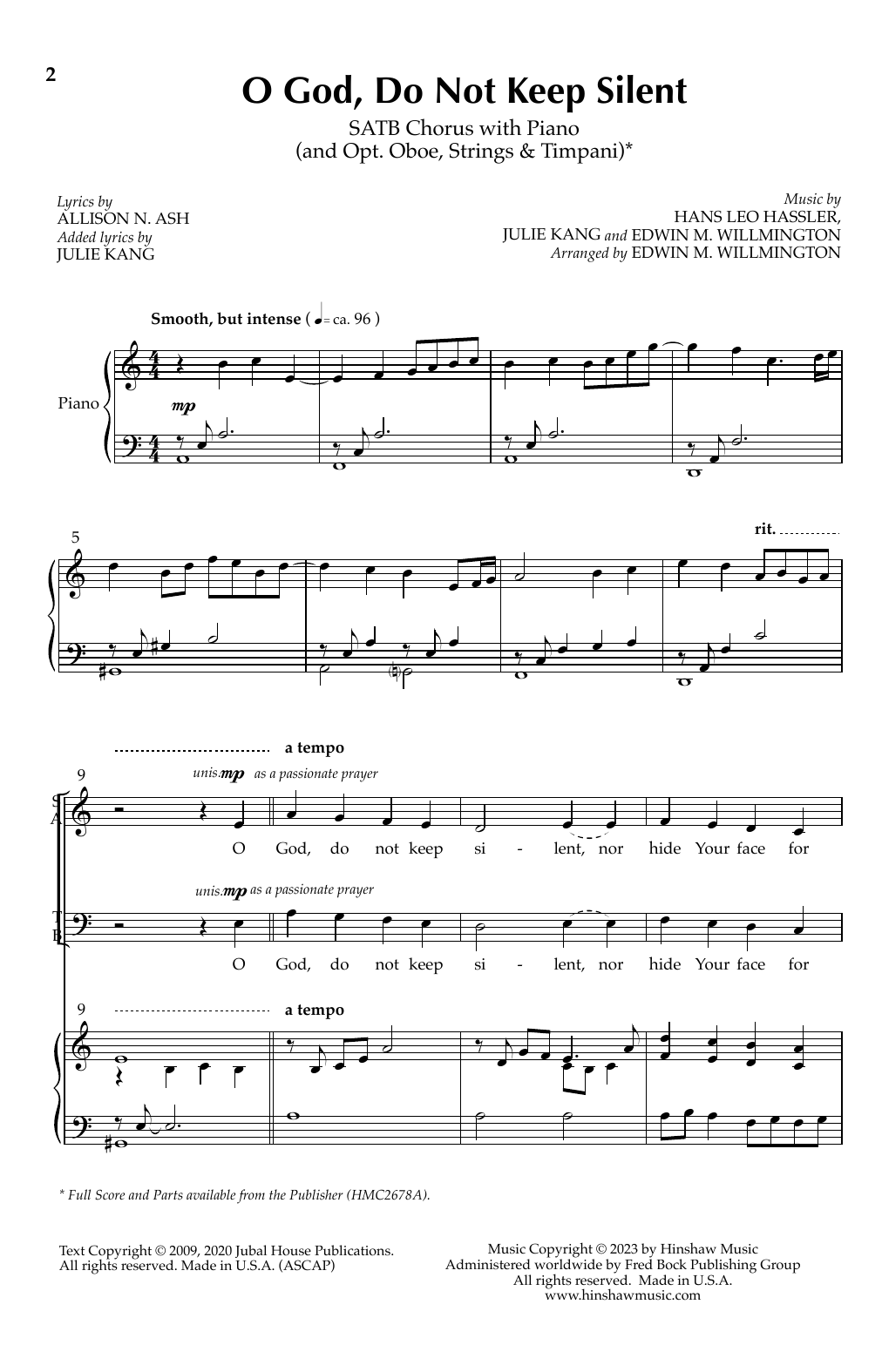 Edwin M. Willmington O God, Do Not Keep Silent Sheet Music Notes & Chords for SATB Choir - Download or Print PDF