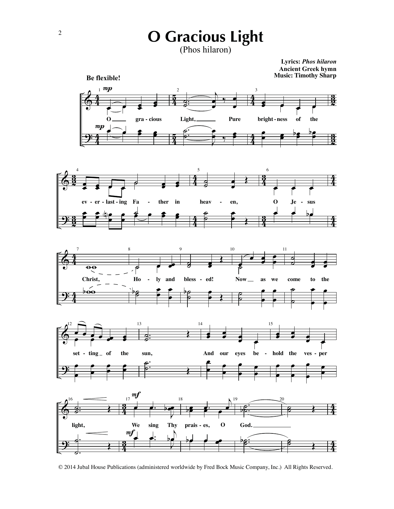 Edwin M. Willmington O Gracious Light (Phos hilaron)/Lux Christi (Light of Christ) Sheet Music Notes & Chords for Choral - Download or Print PDF
