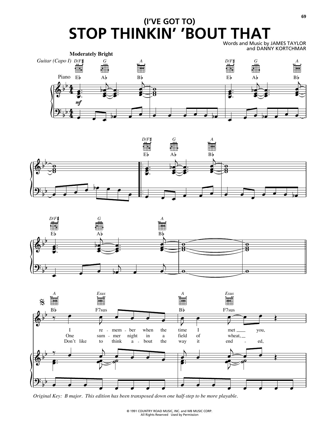 Edwin McCain (I've Got To) Stop Thinkin' 'Bout That Sheet Music Notes & Chords for Piano, Vocal & Guitar Chords (Right-Hand Melody) - Download or Print PDF Edwin McCain (I've Got To) Stop Thinkin' 'Bout That Sheet Music Notes & Chords for Piano, Vocal & Guitar Chords (Right-Hand Melody) - Download or Print PDF