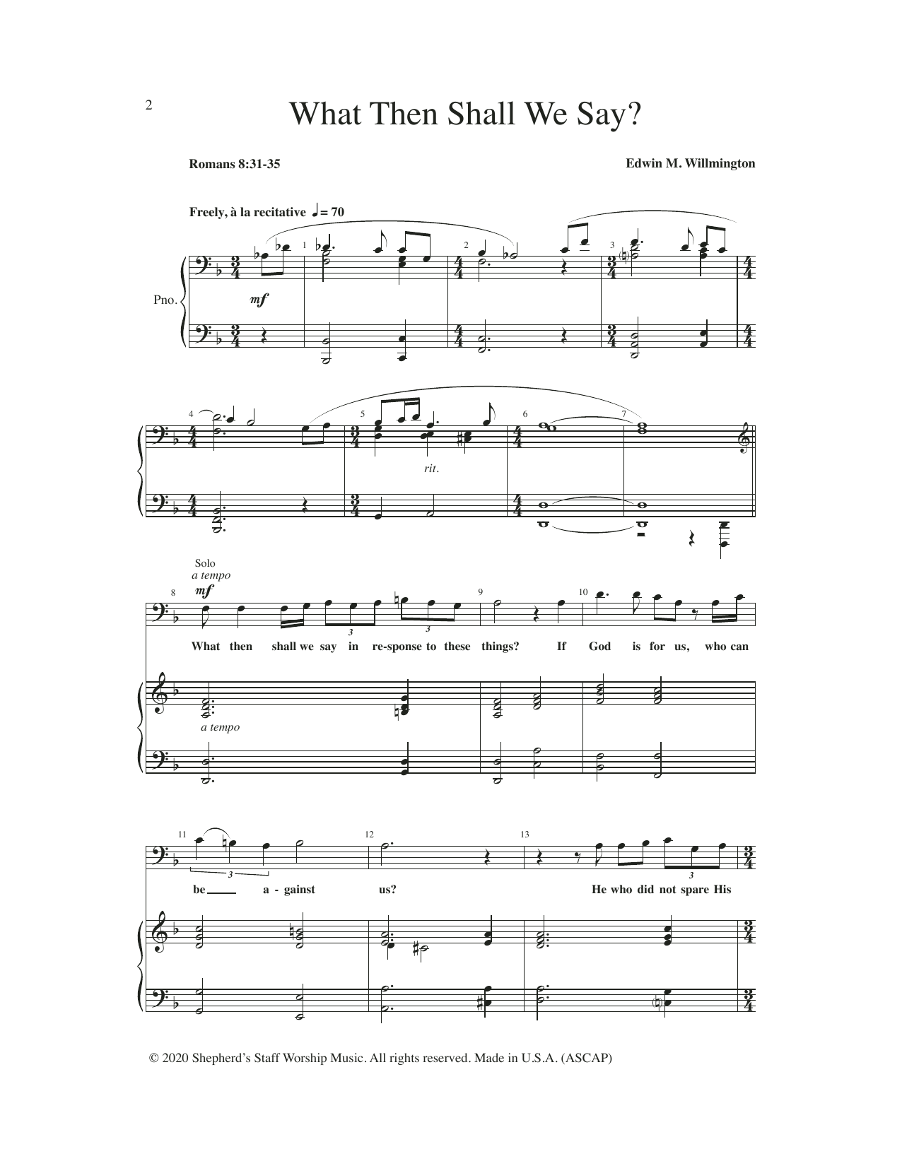 Edwin Willmington What Then Shall We Say? Sheet Music Notes & Chords for SATB Choir - Download or Print PDF