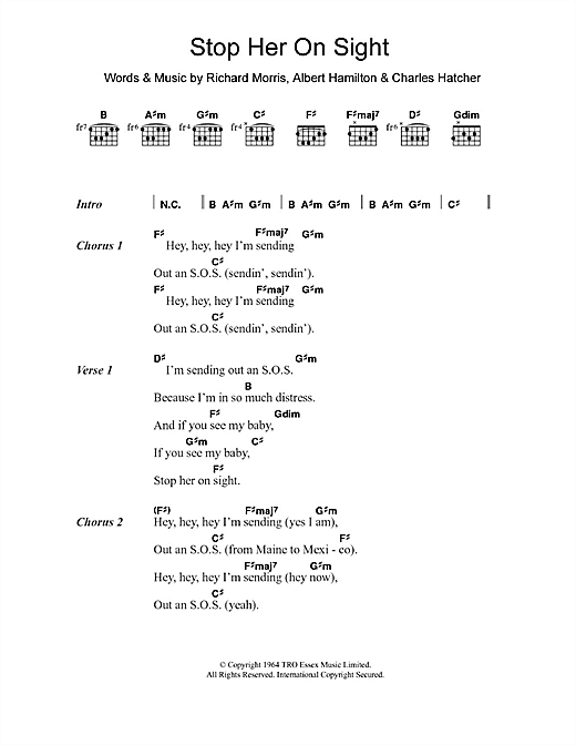 Edwin Starr Stop Her On Sight Sheet Music Notes & Chords for Lyrics & Chords - Download or Print PDF