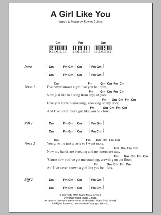 Edwyn Collins A Girl Like You Sheet Music Notes & Chords for Ukulele - Download or Print PDF