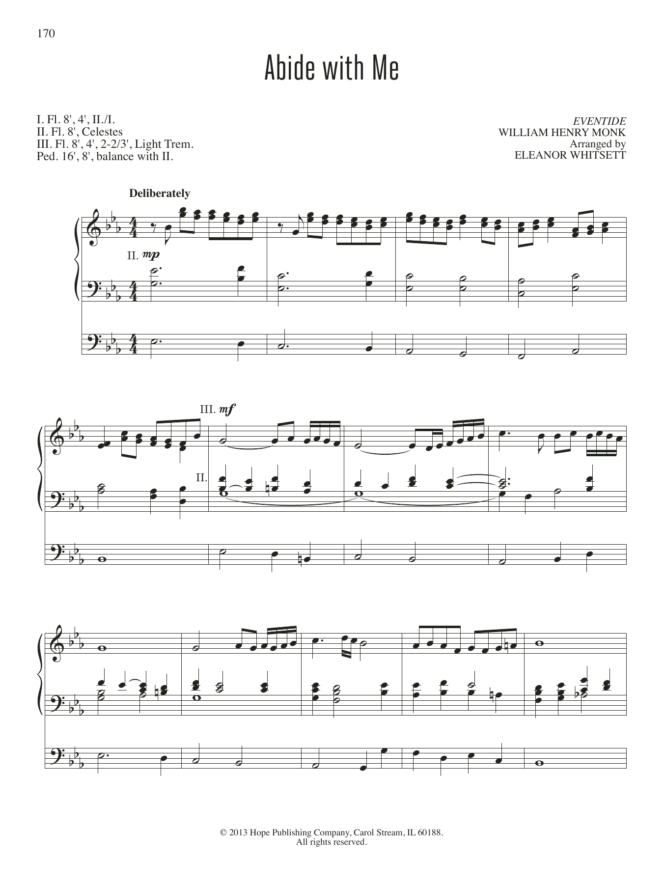 Eleanor Whitsett Abide with Me Sheet Music Notes & Chords for Organ - Download or Print PDF
