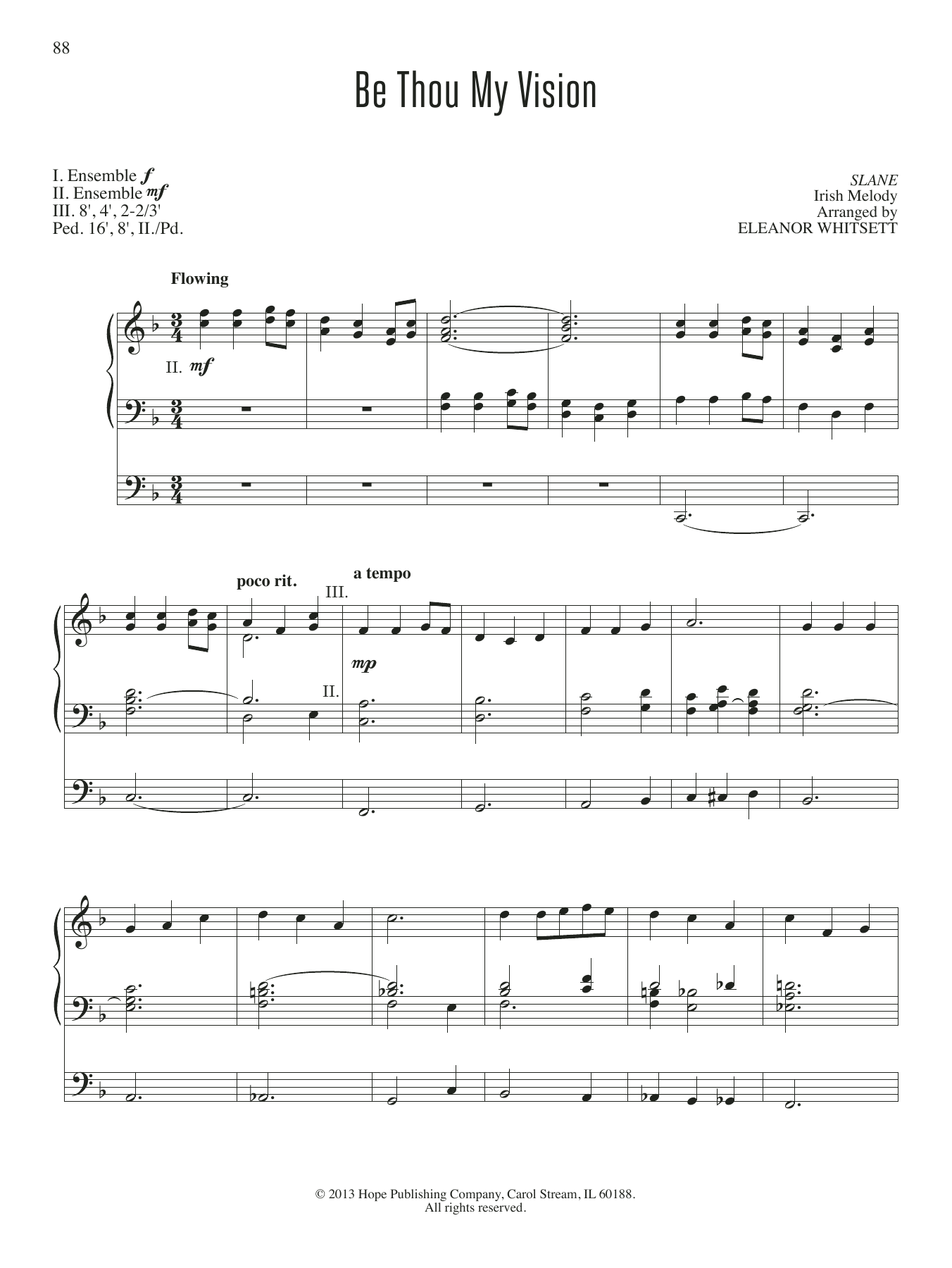 Eleanor Whitsett Be Thou My Vision Sheet Music Notes & Chords for Organ - Download or Print PDF