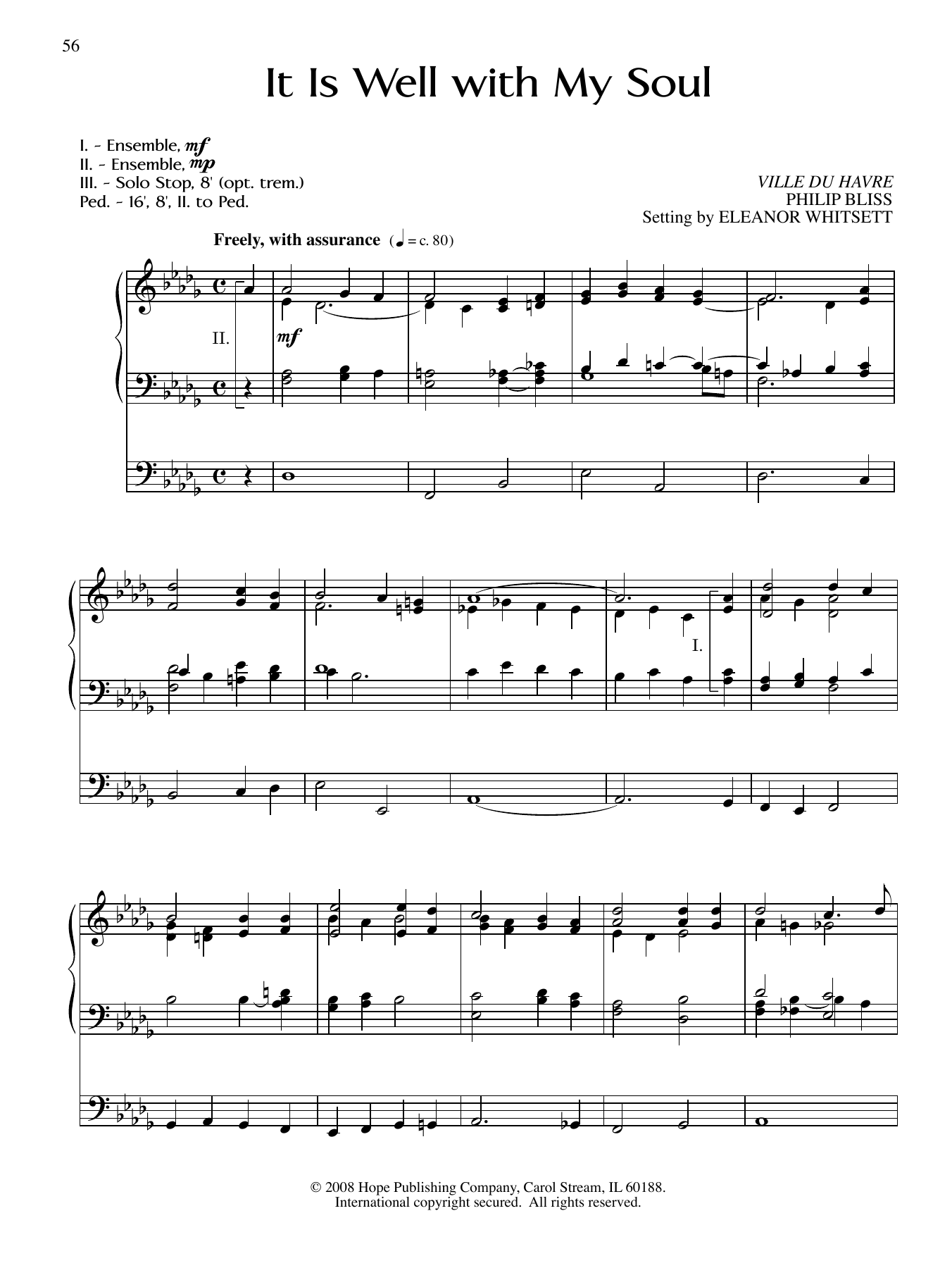 Eleanor Whitsett It Is Well with My Soul Sheet Music Notes & Chords for Organ - Download or Print PDF