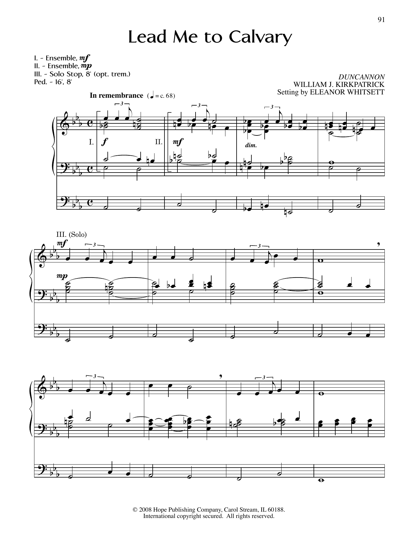 Eleanor Whitsett Lead Me to Cavalry Sheet Music Notes & Chords for Organ - Download or Print PDF