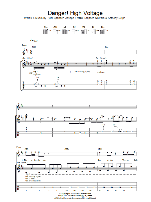 Electric Six Danger! High Voltage Sheet Music Notes & Chords for Melody Line, Lyrics & Chords - Download or Print PDF Electric Six Danger! High Voltage Sheet Music Notes & Chords for Melody Line, Lyrics & Chords - Download or Print PDF