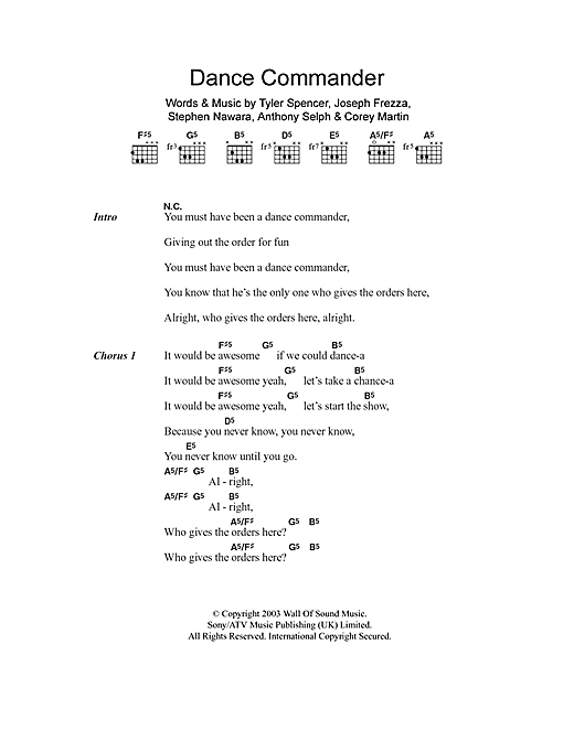 Electric Six Dance Commander Sheet Music Notes & Chords for Lyrics & Chords - Download or Print PDF