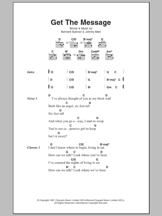 Electronic Get The Message Sheet Music Notes & Chords for Lyrics & Chords - Download or Print PDF Electronic Get The Message Sheet Music Notes & Chords for Lyrics & Chords - Download or Print PDF