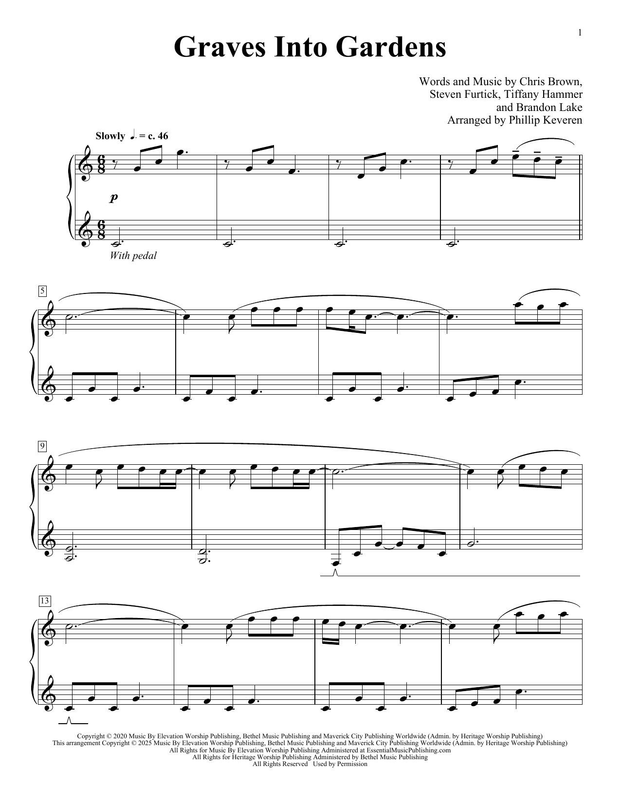 Elevation Worship Graves Into Gardens (arr. Phillip Keveren) Sheet Music Notes & Chords for Piano Solo - Download or Print PDF