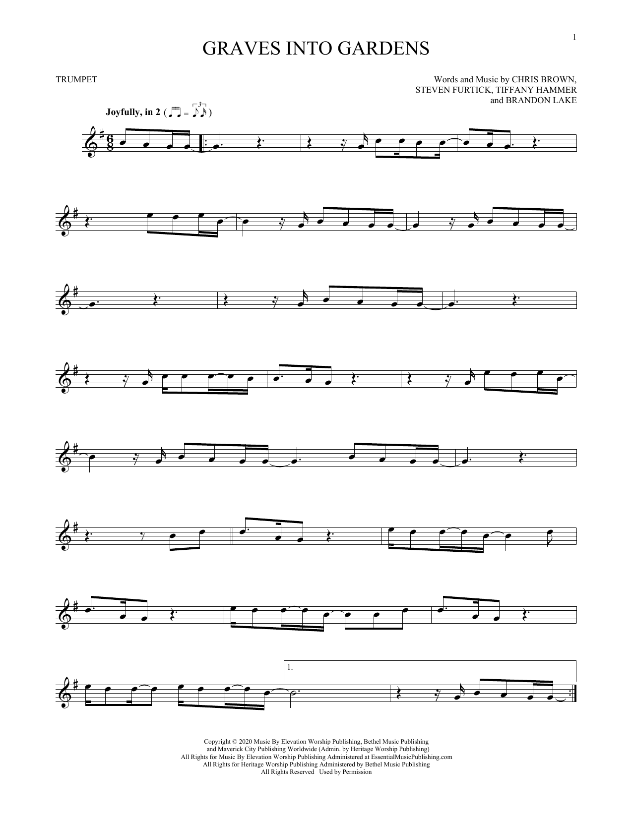 Elevation Worship Graves Into Gardens Sheet Music Notes & Chords for Lead Sheet / Fake Book - Download or Print PDF