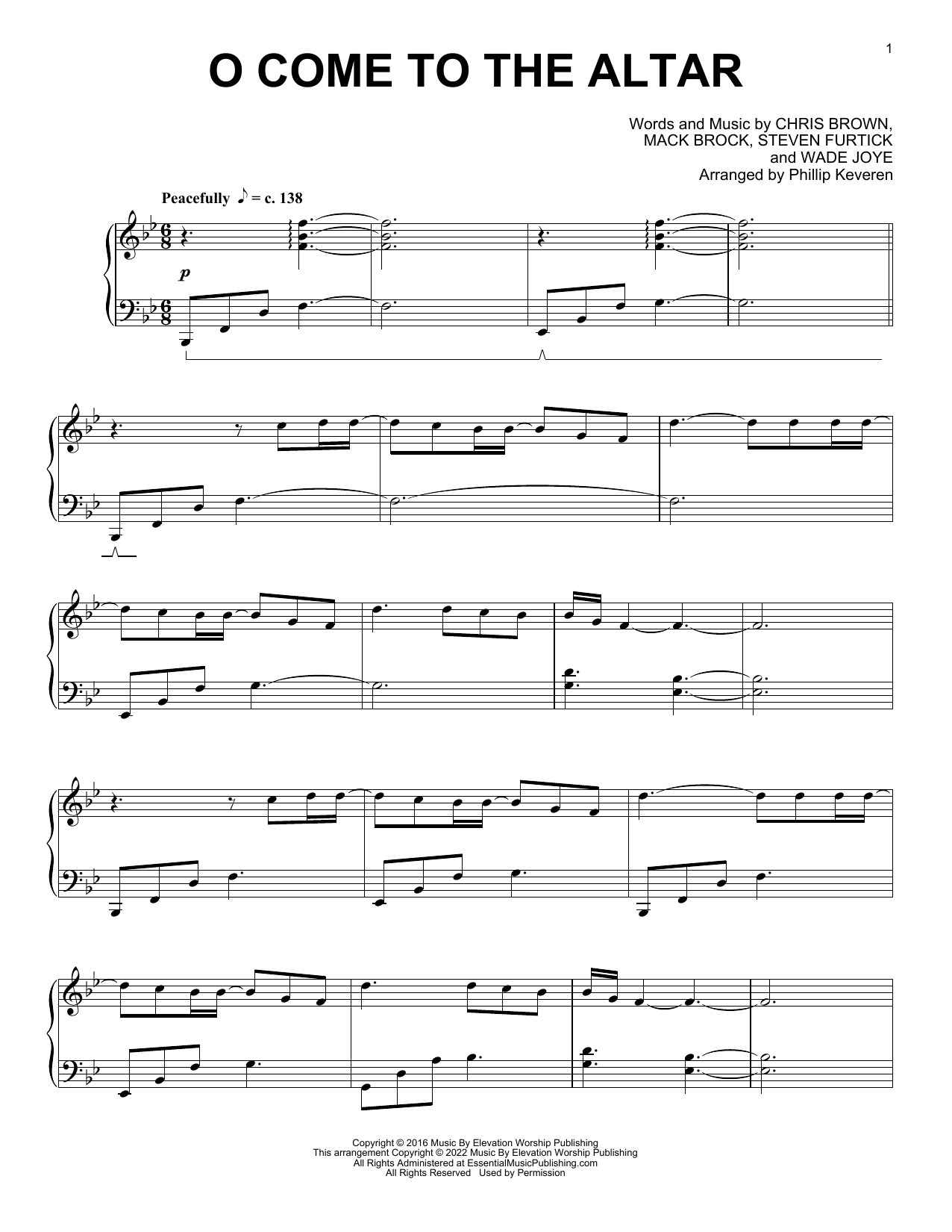 Elevation Worship O Come To The Altar (arr. Phillip Keveren) Sheet Music Notes & Chords for Piano Solo - Download or Print PDF