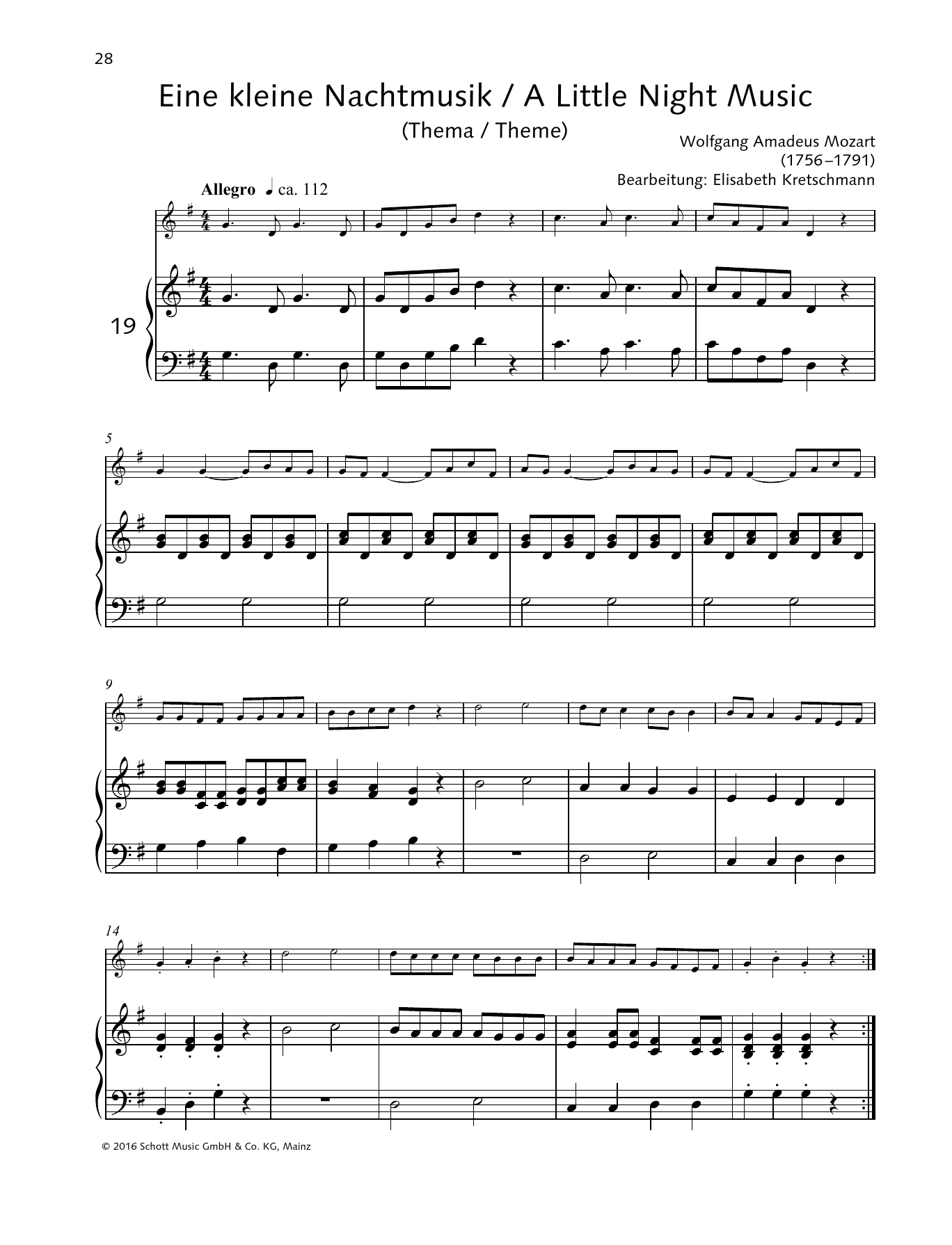Elisabeth Kretschmann A Little Night Music Sheet Music Notes & Chords for Woodwind Solo - Download or Print PDF
