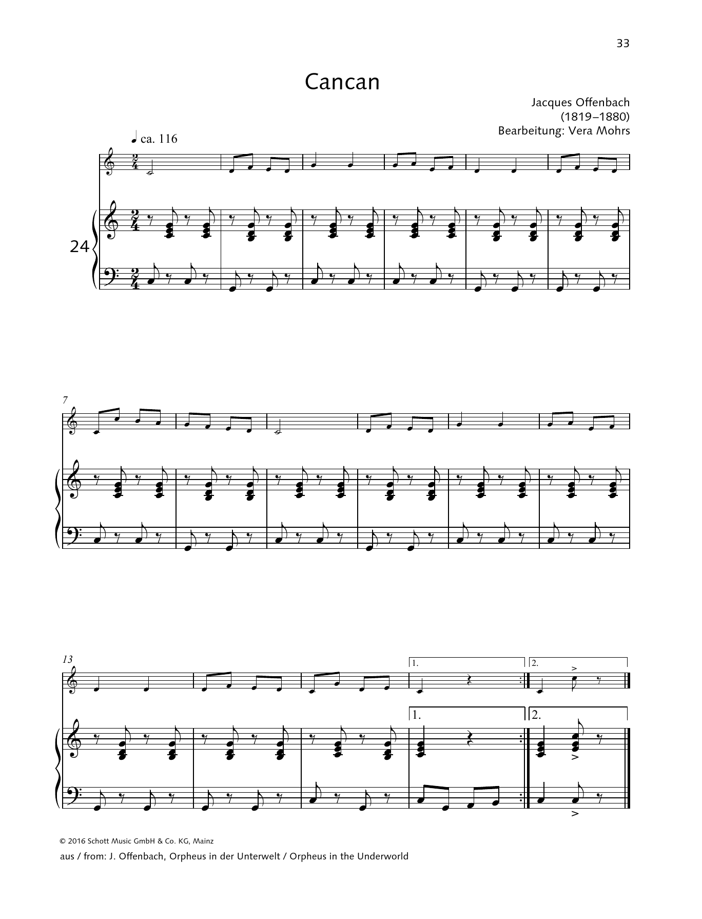 Elisabeth Kretschmann Cancan Sheet Music Notes & Chords for Woodwind Solo - Download or Print PDF
