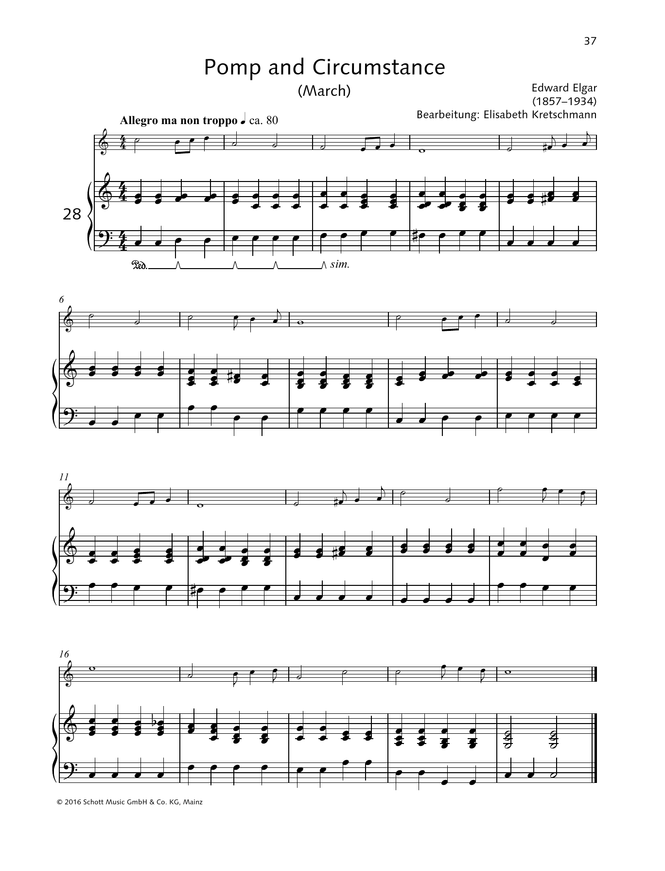 Elisabeth Kretschmann Pomp And Circumstance Sheet Music Notes & Chords for Woodwind Solo - Download or Print PDF