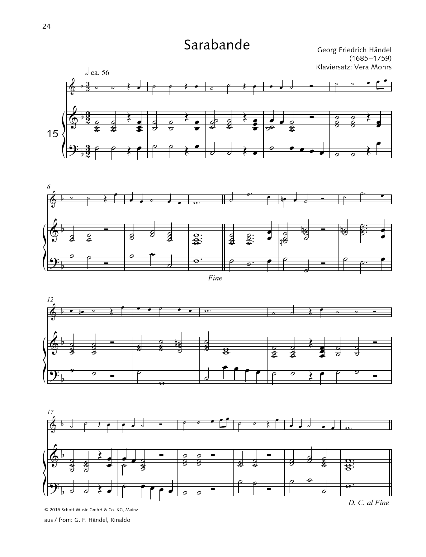 Elisabeth Kretschmann Sarabande Sheet Music Notes & Chords for Woodwind Solo - Download or Print PDF