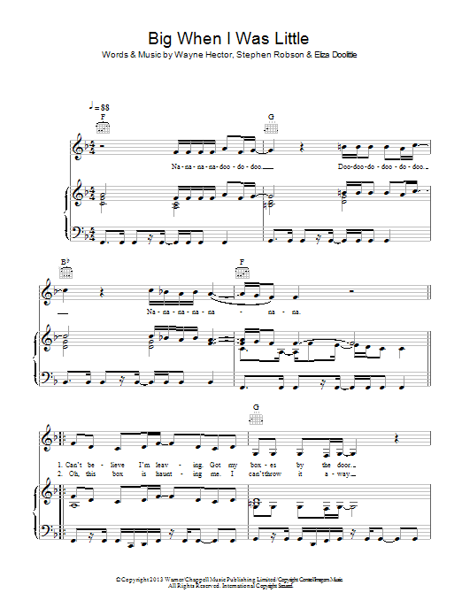 Eliza Doolittle Big When I Was Little Sheet Music Notes & Chords for Alto Saxophone - Download or Print PDF
