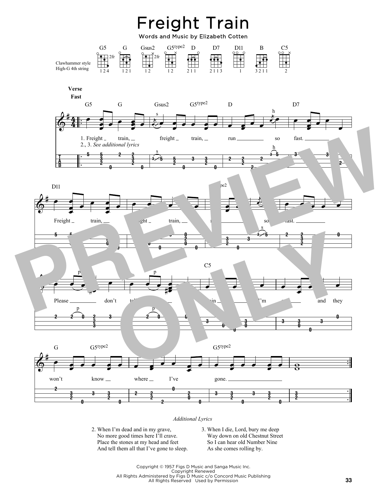Elizabeth Cotten Freight Train (arr. Jim Schustedt) Sheet Music Notes & Chords for Ukulele - Download or Print PDF Elizabeth Cotten Freight Train (arr. Jim Schustedt) Sheet Music Notes & Chords for Ukulele - Download or Print PDF