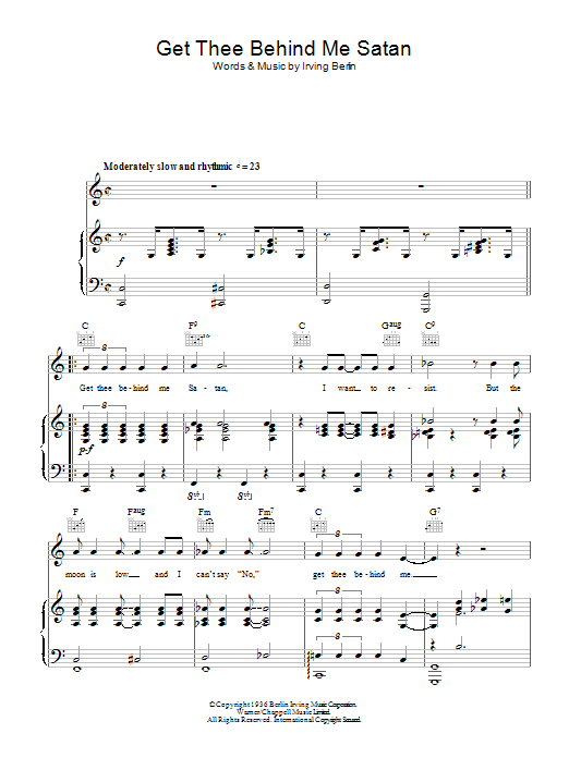 Ella Fitzgerald Get Thee Behind Me Satan Sheet Music Notes & Chords for Piano, Vocal & Guitar (Right-Hand Melody) - Download or Print PDF