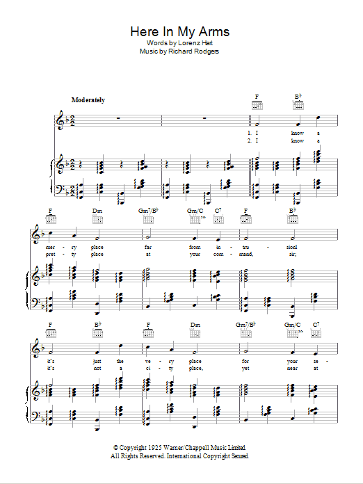 Ella Fitzgerald Here In My Arms Sheet Music Notes & Chords for Piano, Vocal & Guitar (Right-Hand Melody) - Download or Print PDF