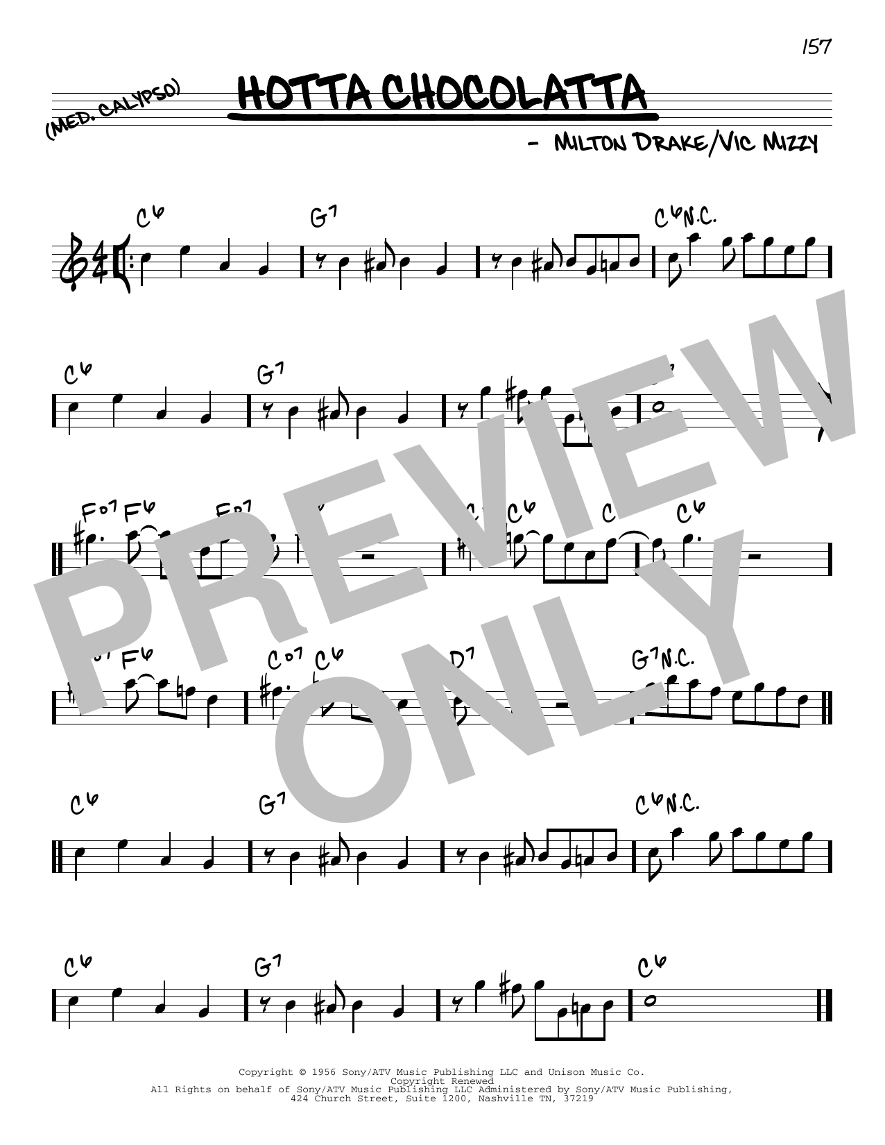 Ella Fitzgerald Hotta Chocolatta Sheet Music Notes & Chords for Real Book – Melody & Chords - Download or Print PDF