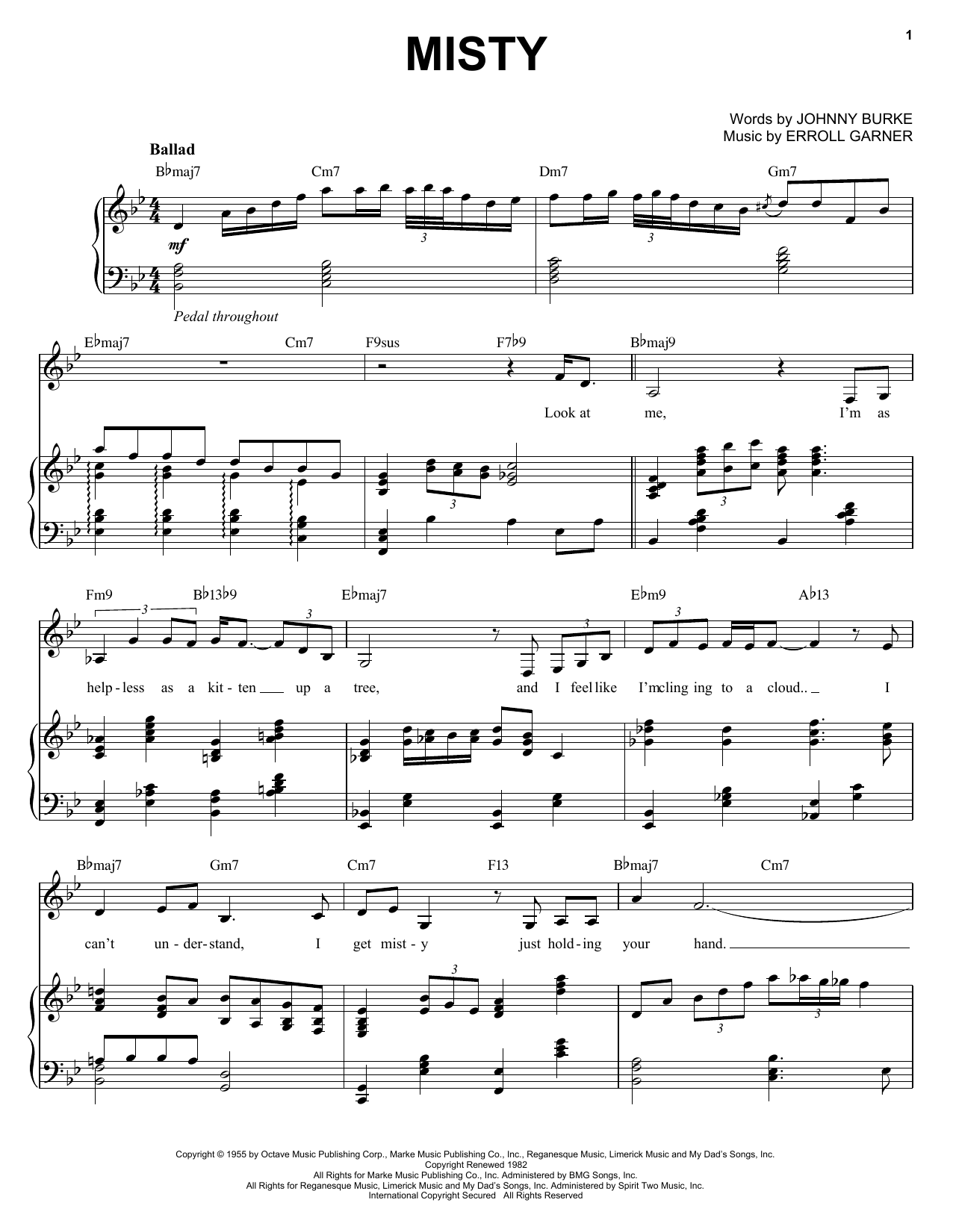 Ella Fitzgerald Misty Sheet Music Notes & Chords for Voice - Download or Print PDF