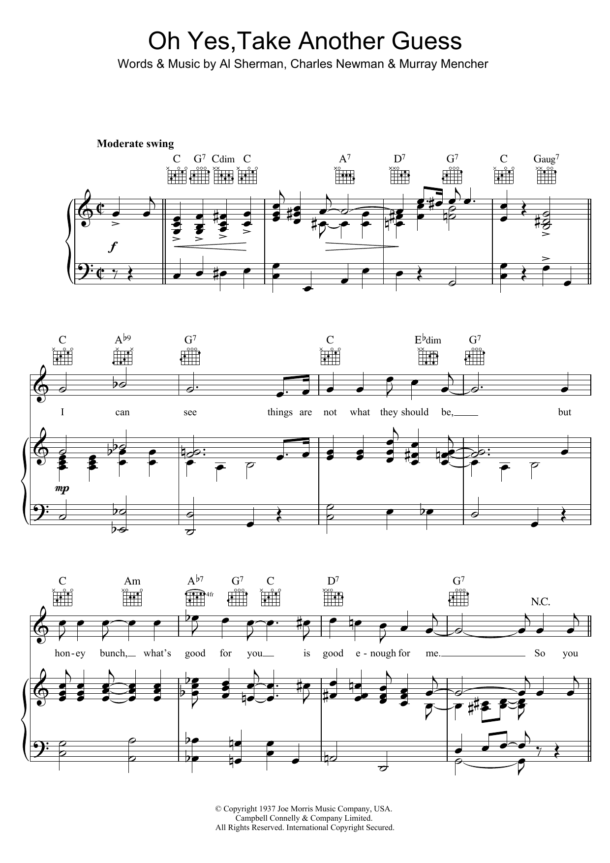 Ella Fitzgerald Oh Yes, Take Another Guess Sheet Music Notes & Chords for Keyboard - Download or Print PDF