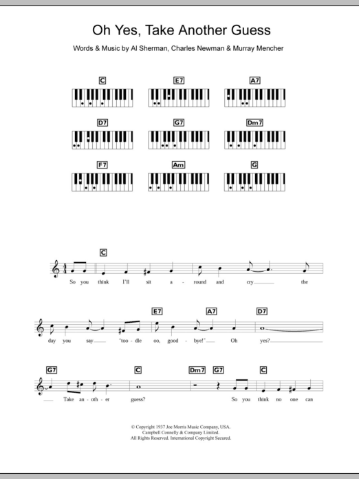 Ella Fitzgerald Oh Yes, Take Another Guess Sheet Music Notes & Chords for Keyboard - Download or Print PDF