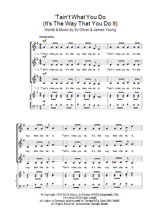 Ella Fitzgerald 'Tain't What You Do (It's The Way That Cha Do It) Sheet Music Notes & Chords for Flute - Download or Print PDF