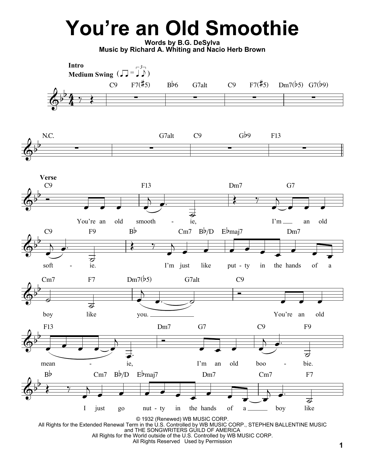 Ella Fitzgerald You're An Old Smoothie Sheet Music Notes & Chords for Voice - Download or Print PDF