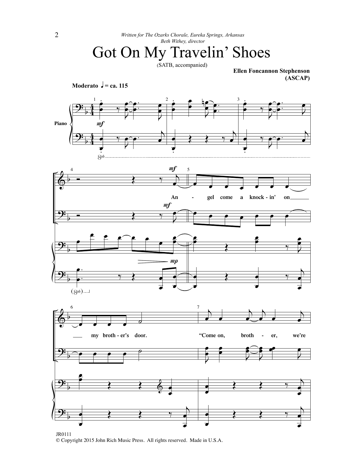 Ellen Foncannon Stephenson Got on My Travelin' Shoes Sheet Music Notes & Chords for Choral - Download or Print PDF