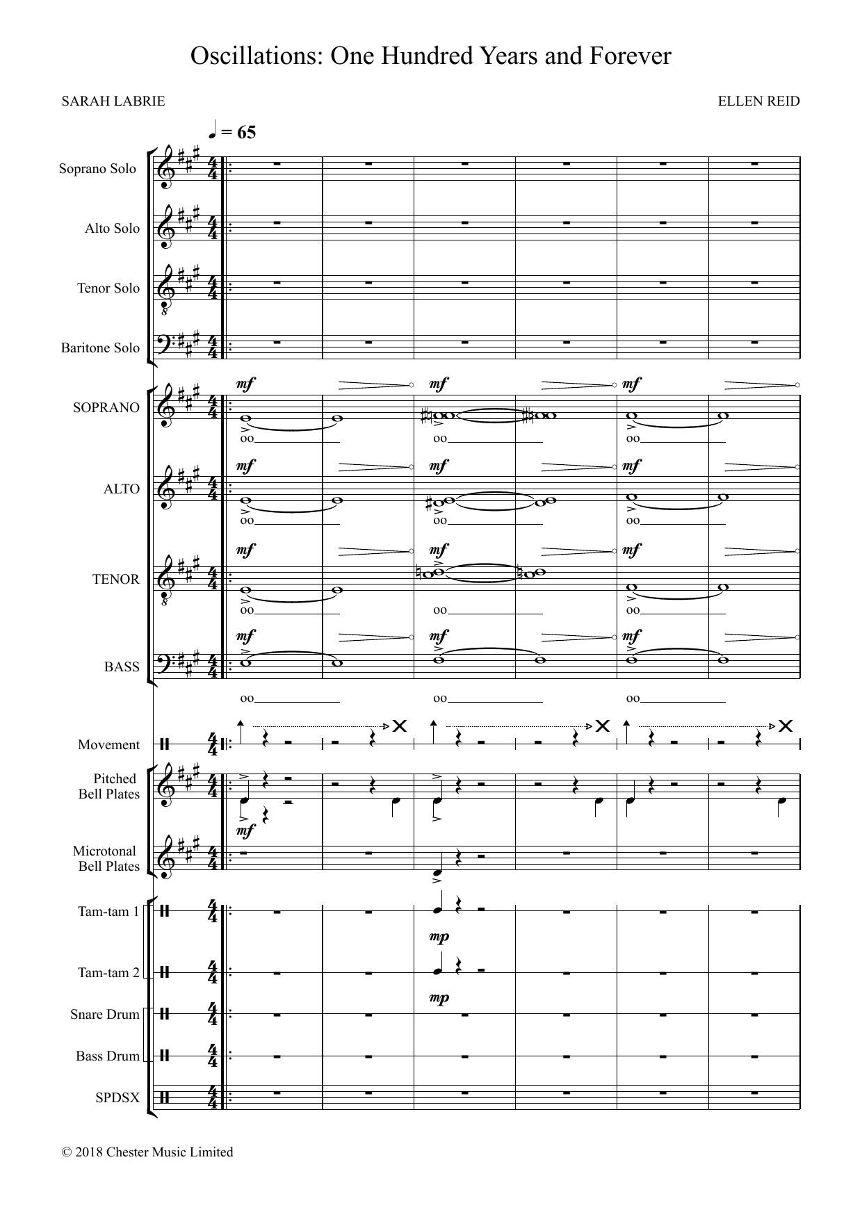 Ellen Reid Oscillations: 100 Years and Forever Sheet Music Notes & Chords for Choir - Download or Print PDF