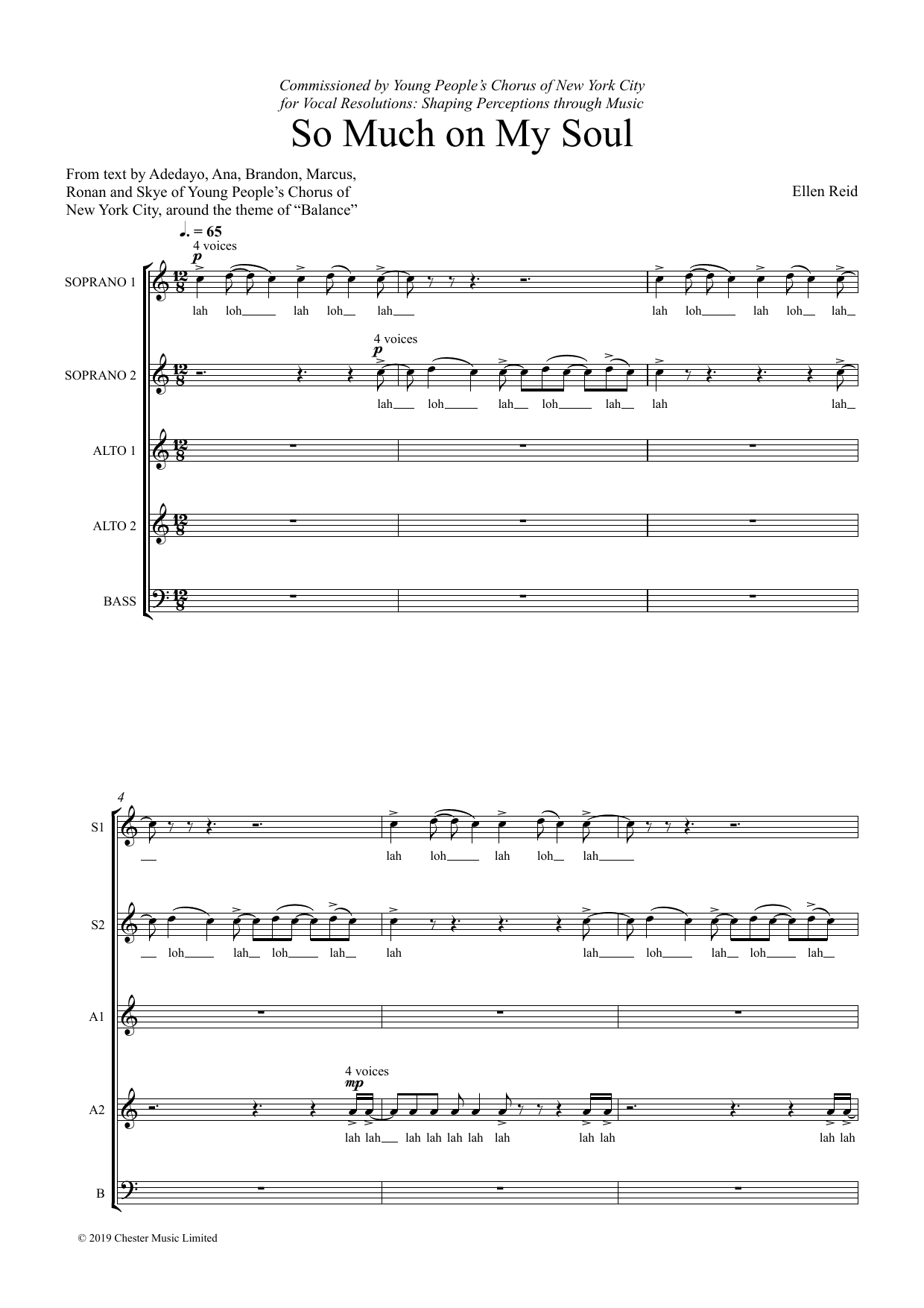 Ellen Reid So Much On My Soul Sheet Music Notes & Chords for Choir - Download or Print PDF