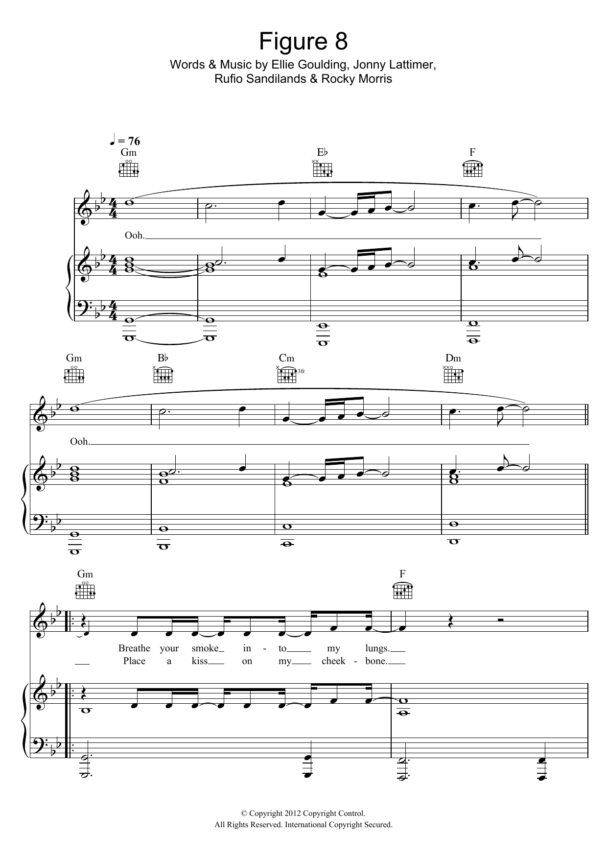 Ellie Goulding Figure 8 Sheet Music Notes & Chords for Piano, Vocal & Guitar (Right-Hand Melody) - Download or Print PDF