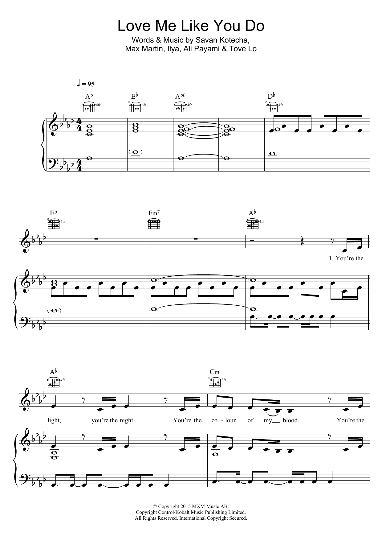 Ellie Goulding Love Me Like You Do (from 'Fifty Shades Of Grey') Sheet Music Notes & Chords for Piano, Vocal & Guitar - Download or Print PDF
